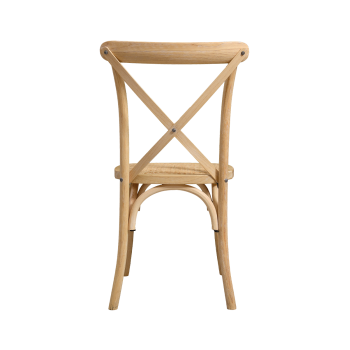 Krzesło Cross-Back Wood Rattan naturalny pobielany