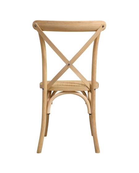 Krzesło Cross-Back Wood Rattan naturalny pobielany