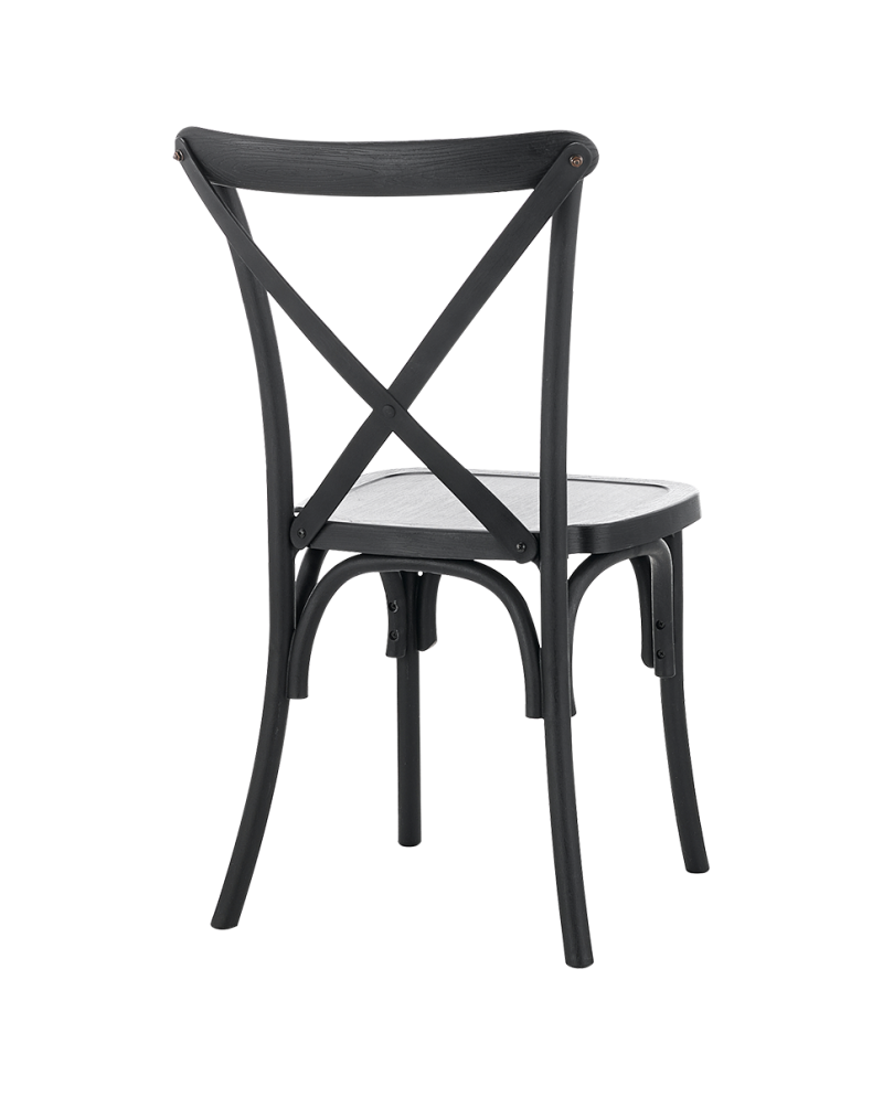 Stolička Cross-Back Polywood, čierna
