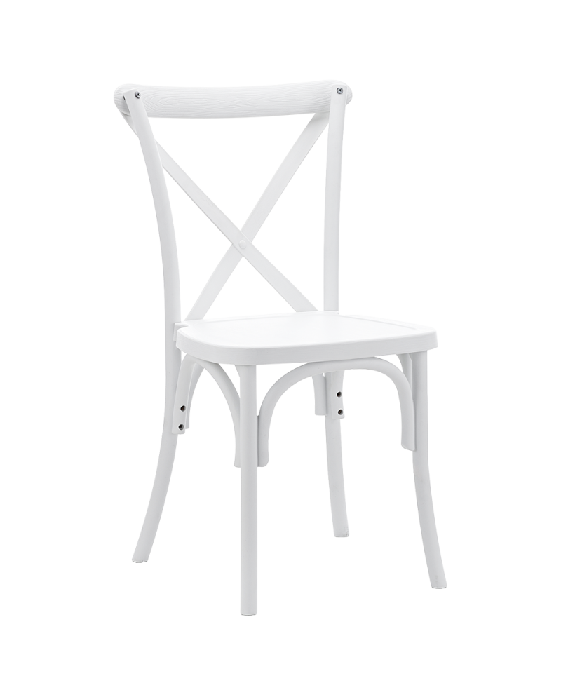 Stolička Cross-Back Polywood, biela