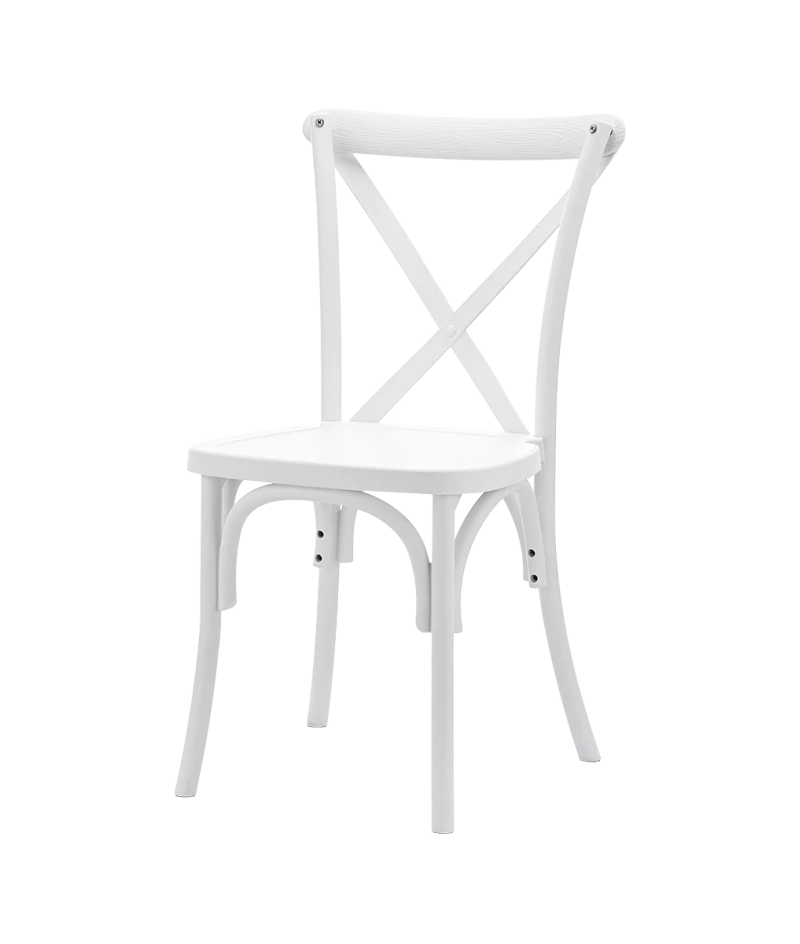 Stolička Cross-Back Polywood, biela