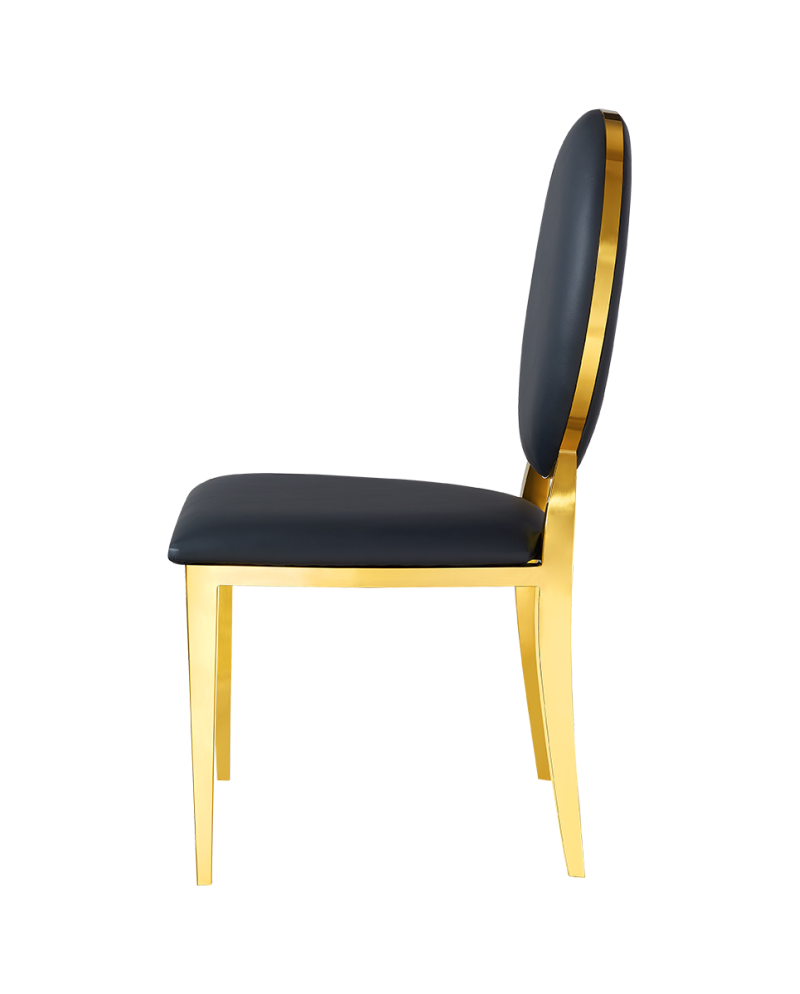 Stolička Glamour Full Tap, zlatá/modrá