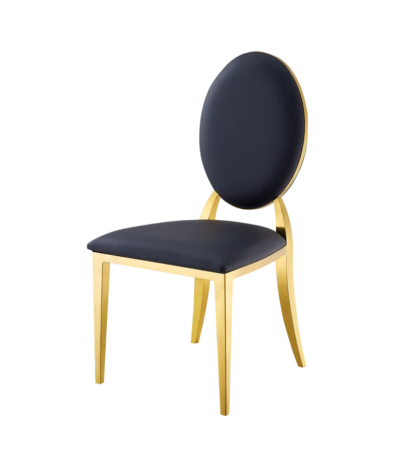 Stolička Glamour Full Tap, zlatá/modrá