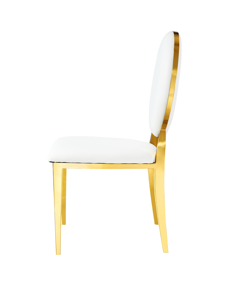 Stolička Glamour Full Tap, biela/zlatá