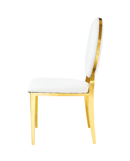 Krzesło Glamour Full Tap złoto-białe