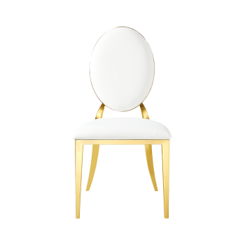 Krzesło Glamour Full Tap złoto-białe