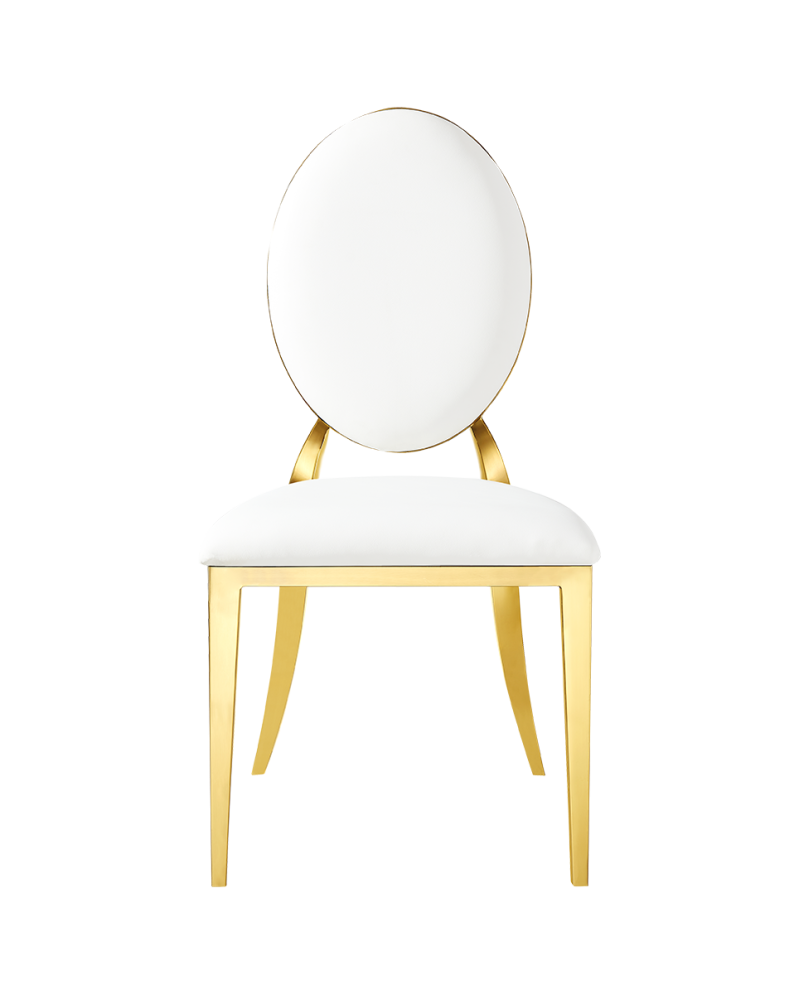 Stolička Glamour Full Tap, biela/zlatá