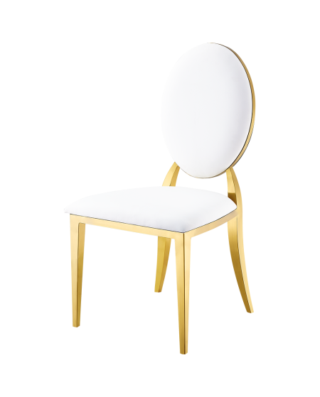 Krzesło Glamour Full Tap złoto-białe