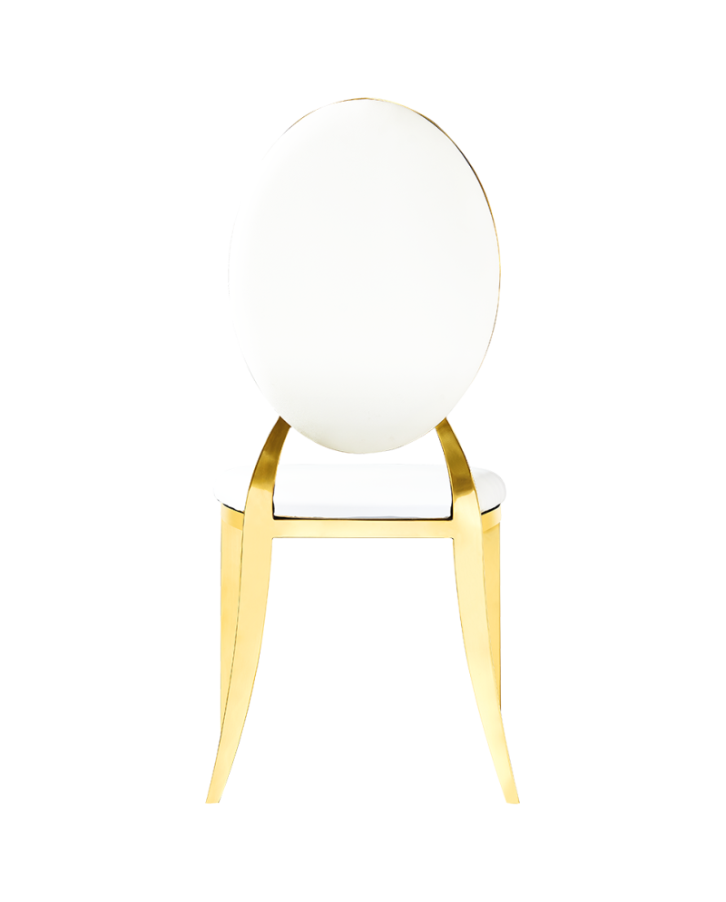 Stolička Glamour Full Tap, biela/zlatá
