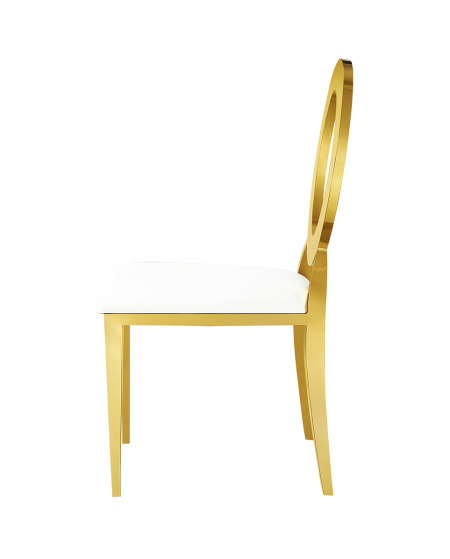 Krzesło Glamour Tap złoto-białe