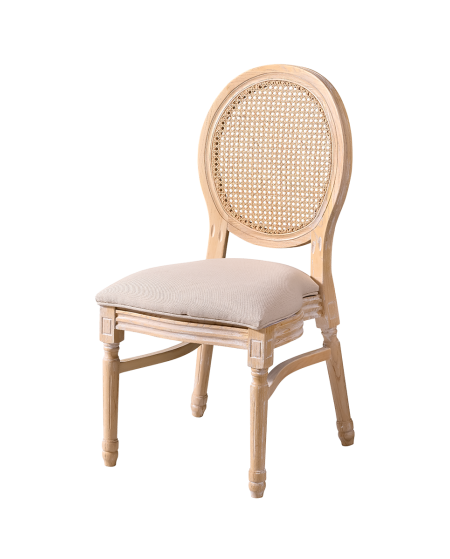 Krzesło Medalion naturalne pobielane