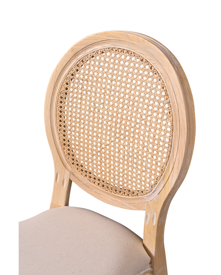 Krzesło Medalion naturalne pobielane