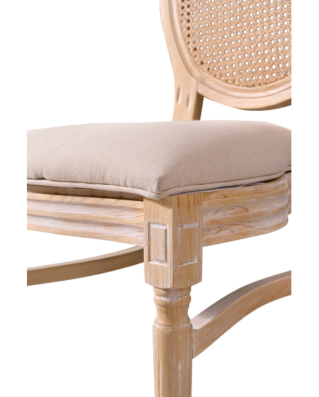 Krzesło Medalion naturalne pobielane