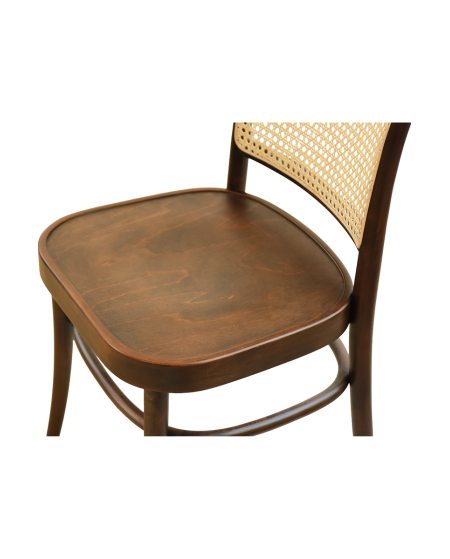 Krzesło drewniane Loomi 811 rattan orzech