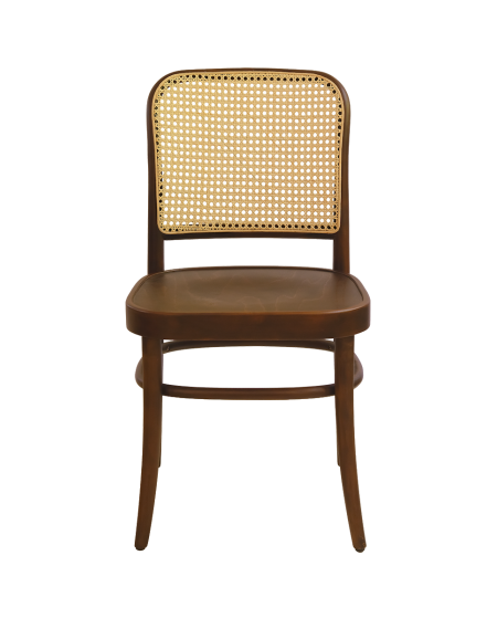 Krzesło drewniane Loomi 811 rattan orzech