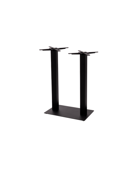 Stolik Alfa Bar Duo czarny z dębowym blatem drewnianym