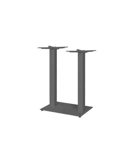 Stolik Alfa Bar Duo szary z dębowym blatem drewnianym