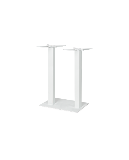 Stolik Alfa Bar Duo biały z dębowym blatem drewnianym