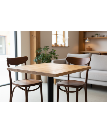 Stolik Alfa S czarny z blatem drewnianym