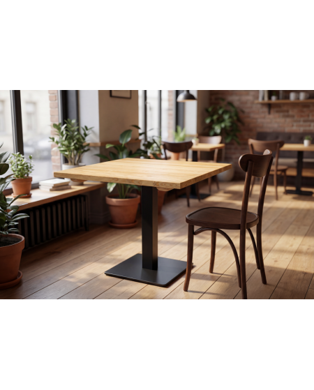 Stolik Alfa S czarny z blatem drewnianym