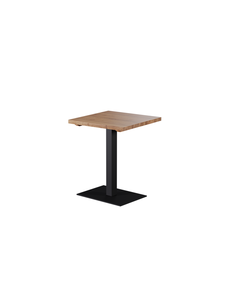 Stolik Alfa 40x55 czarny z dębowym blatem drewnianym