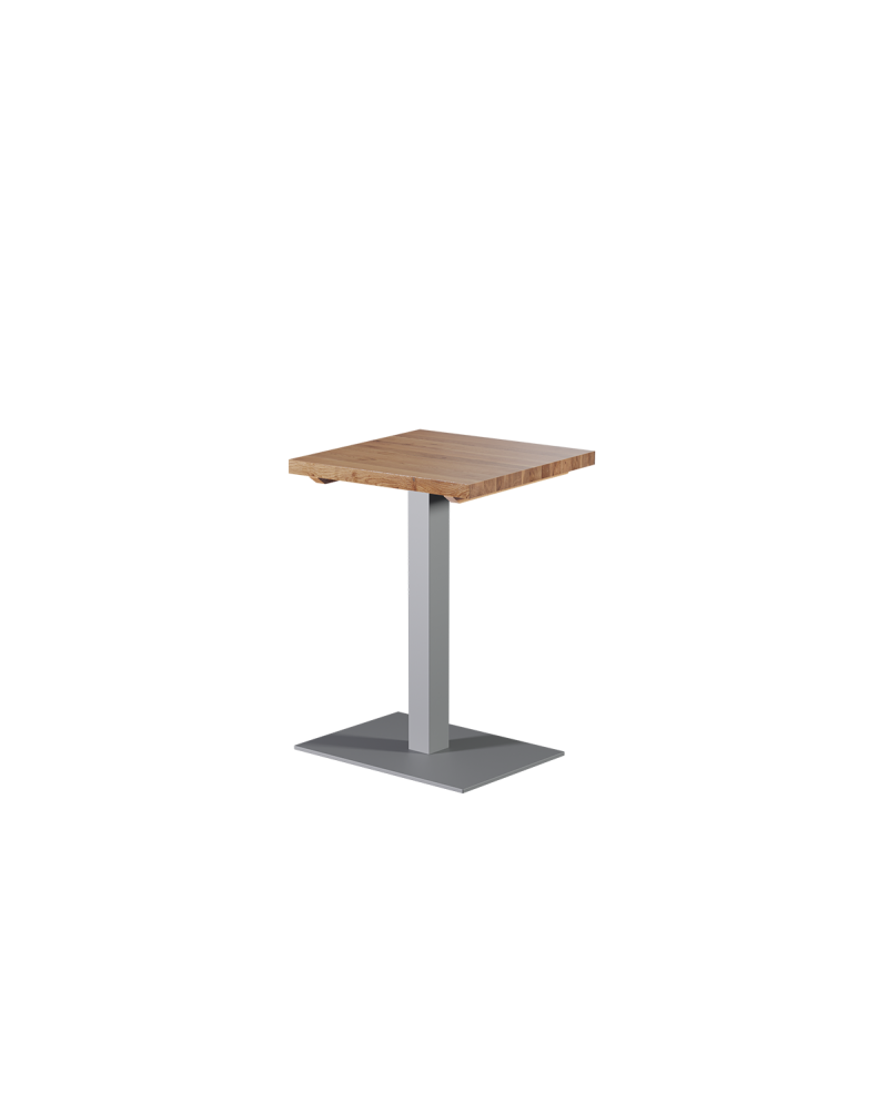 Stolik Alfa 40x55 szary z dębowym blatem drewnianym