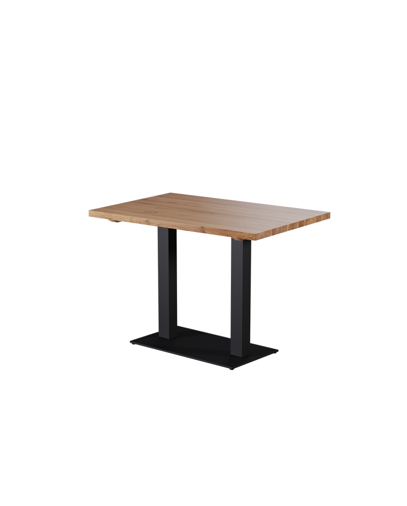 Stolik Alfa Duo czarny z dębowym blatem drewnianym