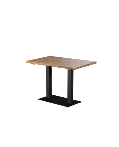 Stolik Alfa Duo czarny z dębowym blatem drewnianym