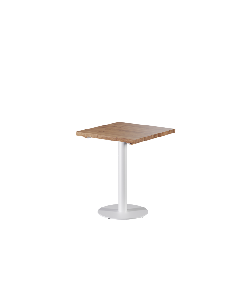 Stolik Alfa R biały z dębowym blatem drewnianym