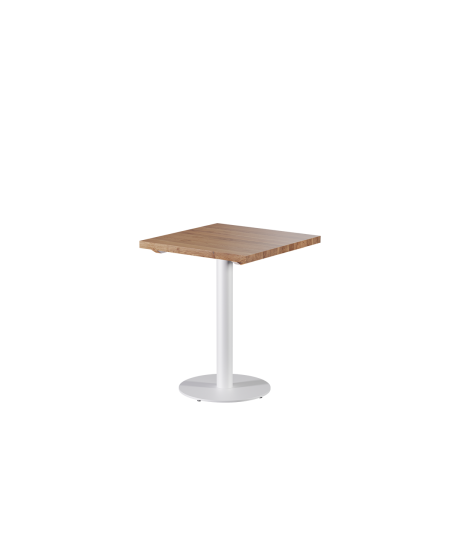 Stolik Alfa R biały z dębowym blatem drewnianym