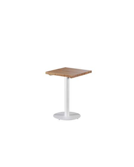 Stolik Alfa R biały z dębowym blatem drewnianym