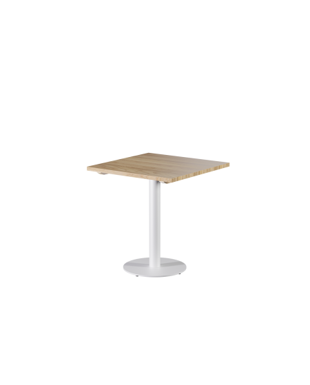 Stolik Alfa R biały z blatem drewnianym