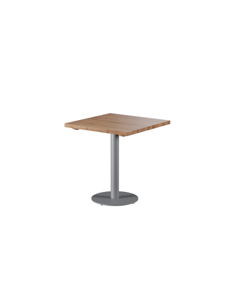 Stolik Alfa R szary z dębowym blatem drewnianym