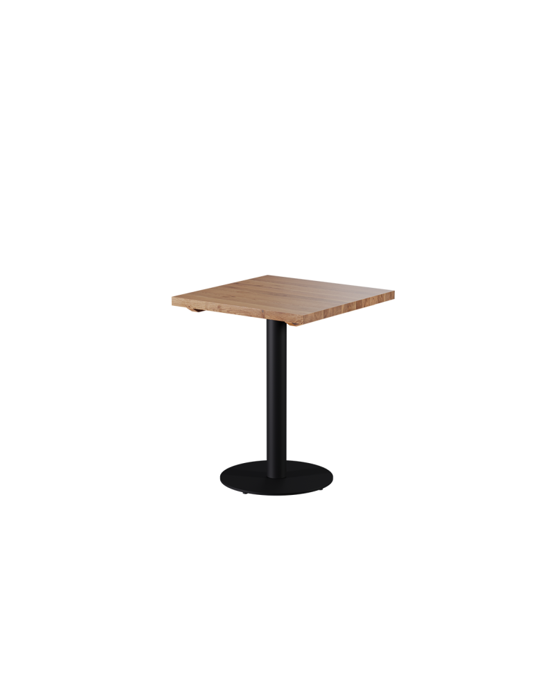 Stolik Alfa R czarny z dębowym blatem drewnianym