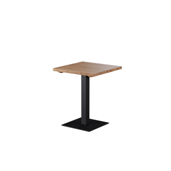 Stolik Alfa S czarny z dębowym blatem drewnianym