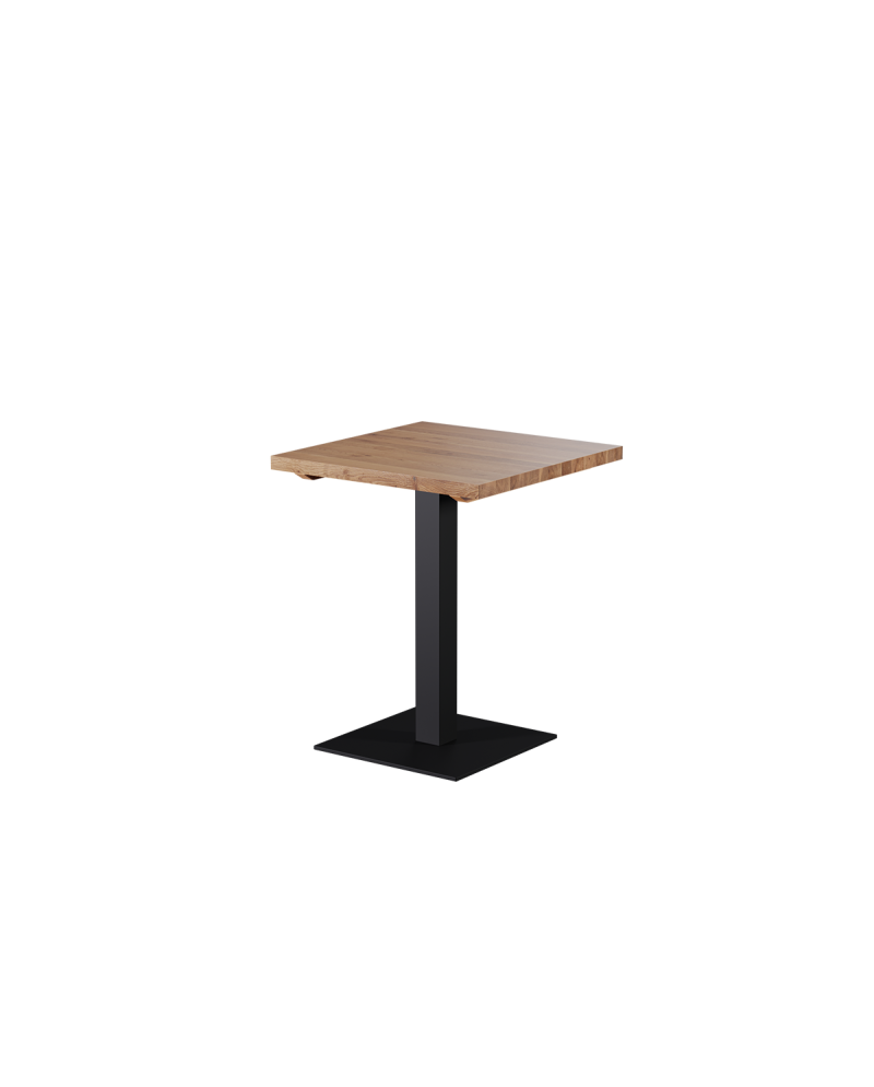 Stolik Alfa S czarny z dębowym blatem drewnianym