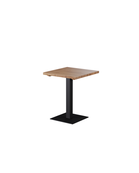 Stolik Alfa S czarny z dębowym blatem drewnianym