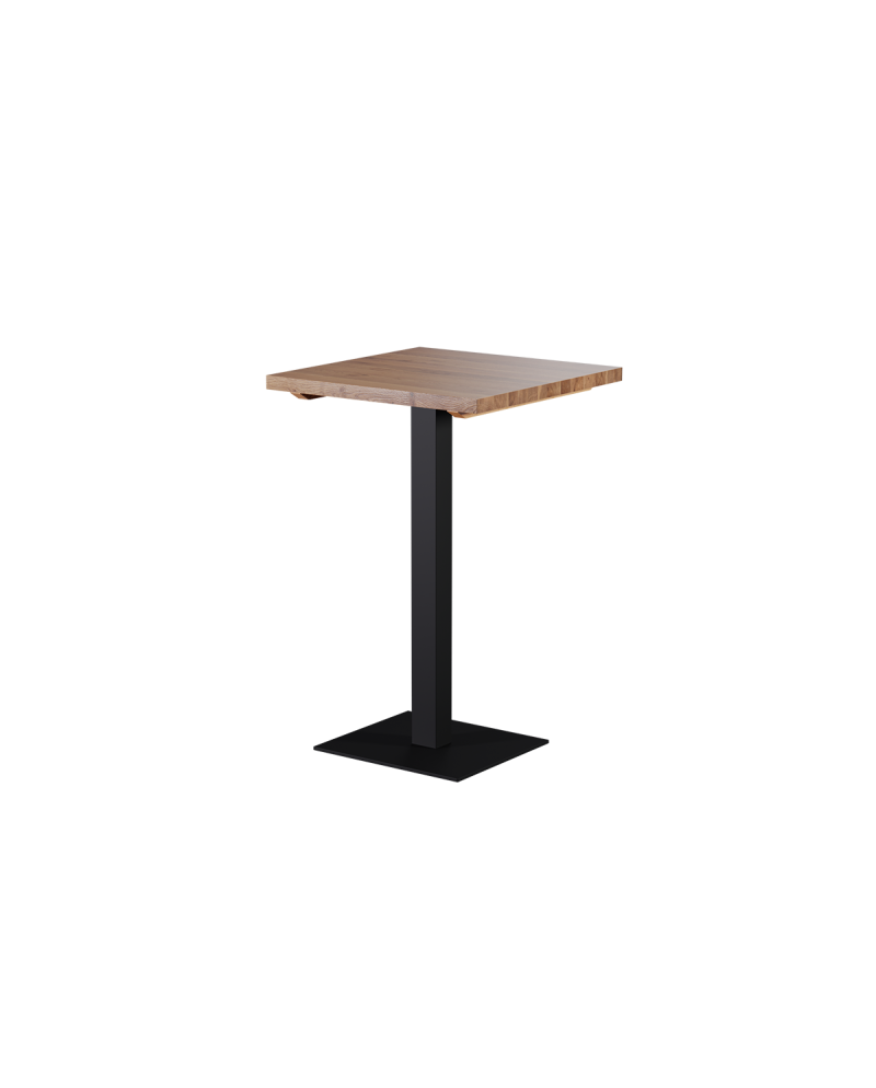 Stolik Alfa Bar czarny z dębowym blatem drewnianym