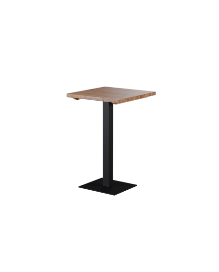 Stolik Alfa Bar czarny z dębowym blatem drewnianym