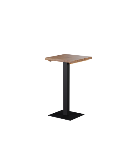 Stolik Alfa Bar czarny z dębowym blatem drewnianym