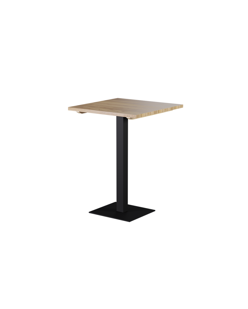 Stolik Alfa Bar czarny z blatem drewnianym