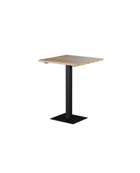 Stolik Alfa Bar czarny z blatem drewnianym