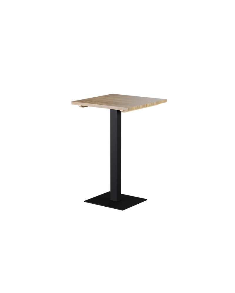 Stolik Alfa Bar czarny z blatem drewnianym