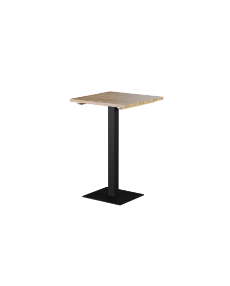 Stolik Alfa Bar czarny z blatem drewnianym