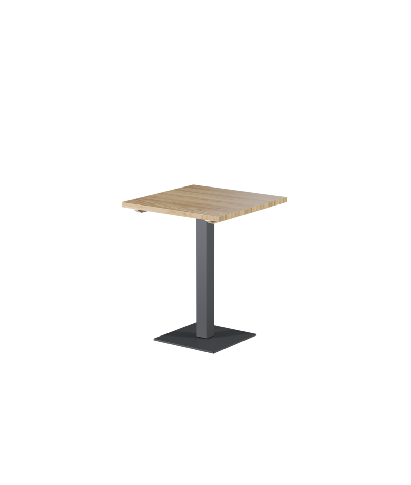 Stolik Alfa S szary z blatem drewnianym
