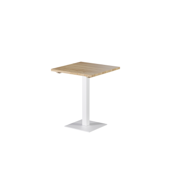 Stolik Alfa S biały z blatem drewnianym