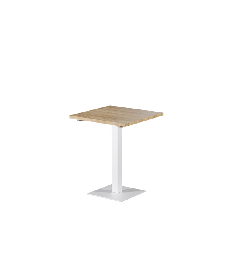 Stolik Alfa S biały z blatem drewnianym