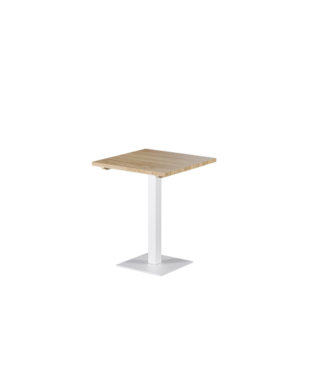 Stolik Alfa S biały z blatem drewnianym