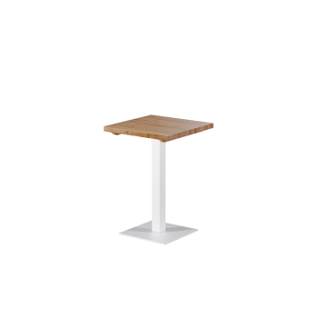 Stolik Alfa S biały z dębowym blatem drewnianym