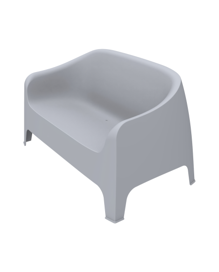 Ławka plastikowa Duna Bench jasnoszara